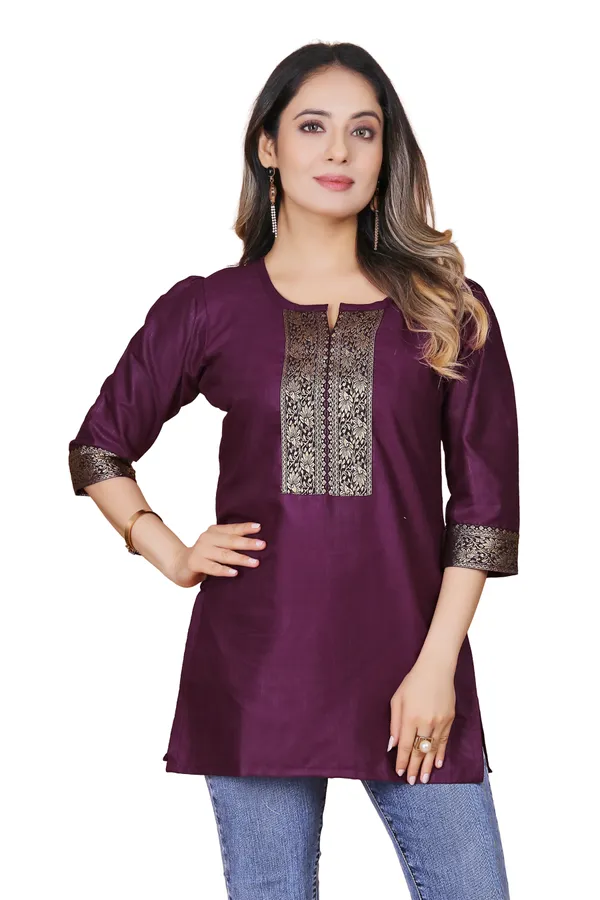 Purple_Silk_Straight_Embroidered_Kurta_For_Women