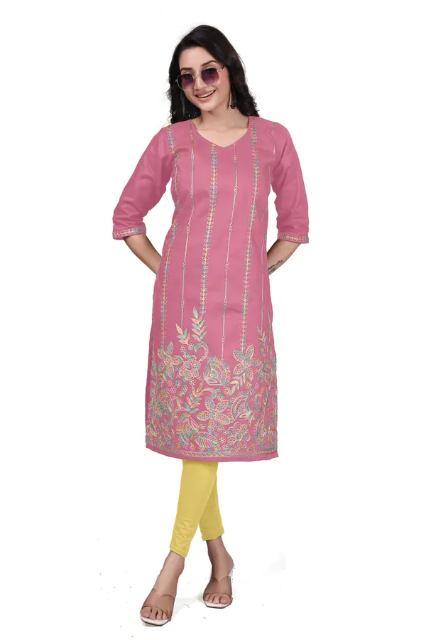 Pink_Georgette_Straight_Embroidered_Kurta_For_Women