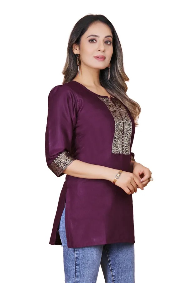 Purple_Silk_Straight_Embroidered_Kurta_For_Women