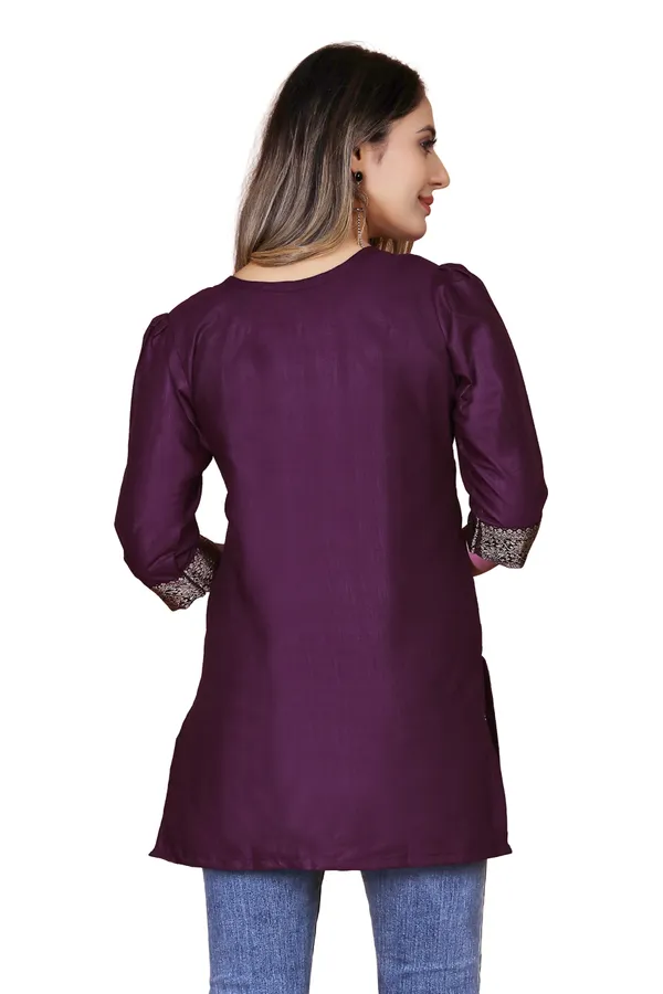 Purple_Silk_Straight_Embroidered_Kurta_For_Women