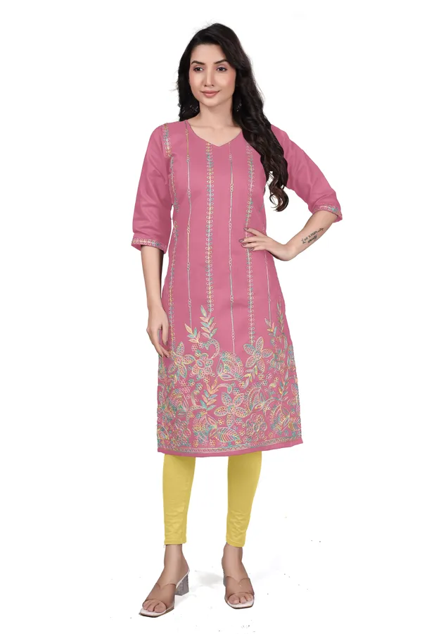 Pink_Georgette_Straight_Embroidered_Kurta_For_Women