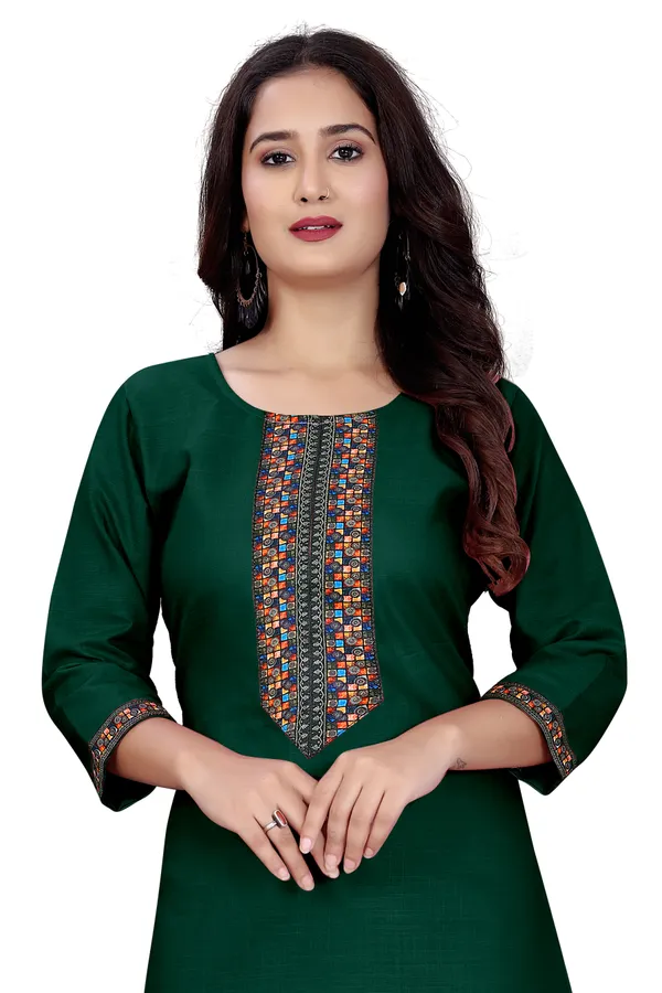 Green_Rayon_Straight_Embroidered_Kurta_For_Women