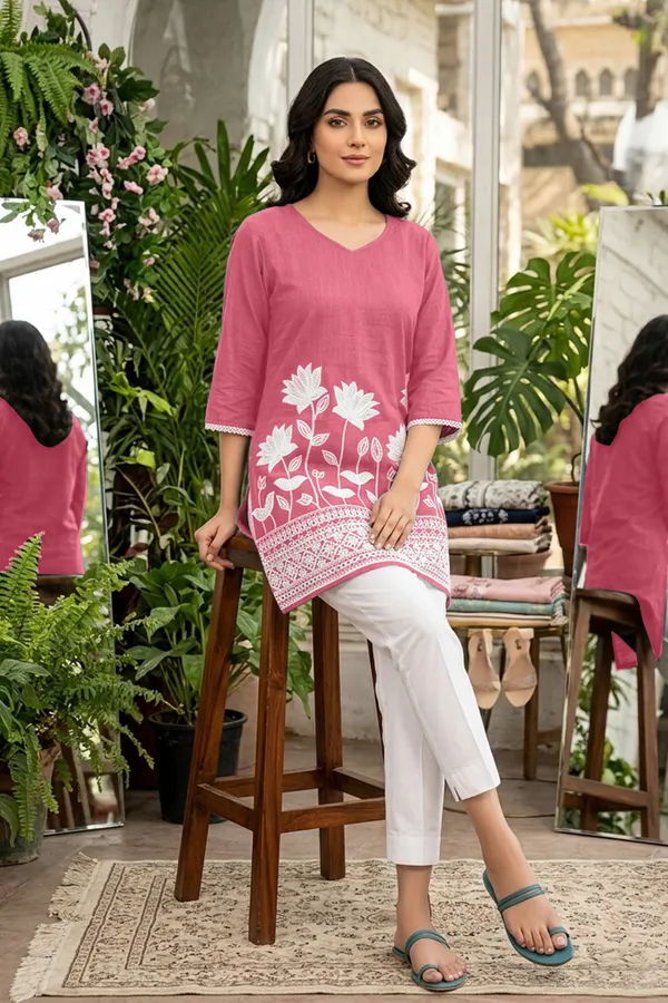Pink_Cotton_Straight_Floral_Embroidered_Kurti_For_Women