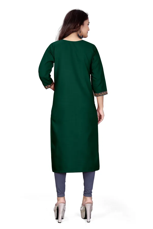Green_Rayon_Straight_Embroidered_Kurta_For_Women