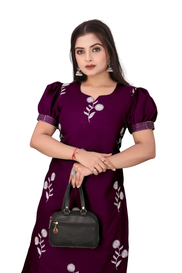 Purple_Cotton_A-Line_Floral_Embroidered_Kurta_For_Women