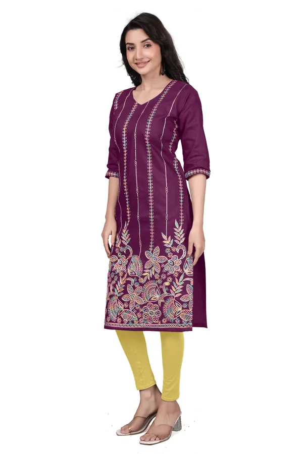 Purple_Cotton_Straight_Embroidered_Kurta_For_Women
