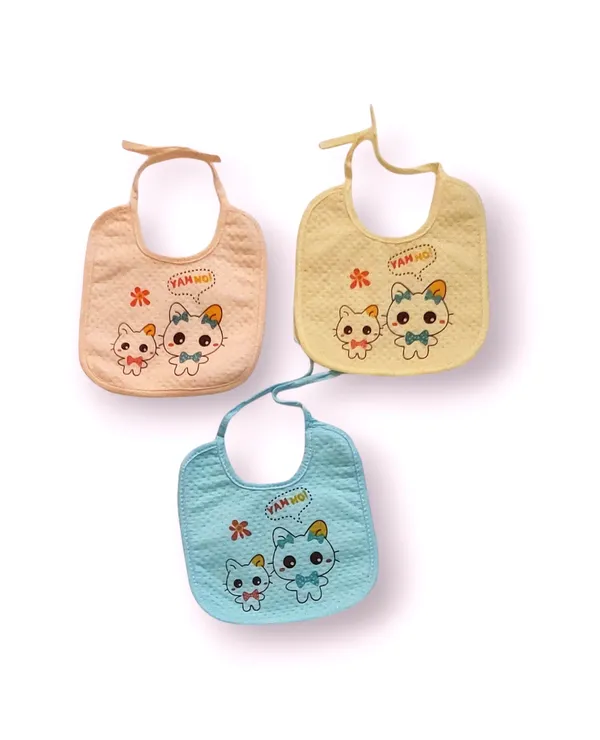 Multicolor_Cotton_Cartoon_Print_Baby_Bib_Set_Pack_Of_3_For_Infants