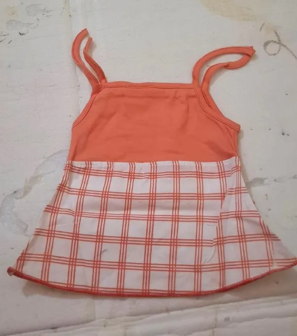Coral_Orange_Cotton_Checkered_Sleeveless_Dress_For_Baby_Girls