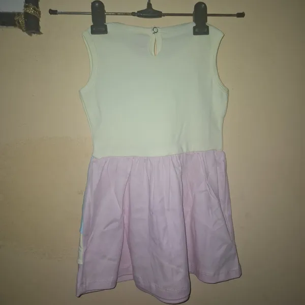 White_And_Lavender_Cotton_Unicorn_Print_Sleeveless_Dress_For_Girls