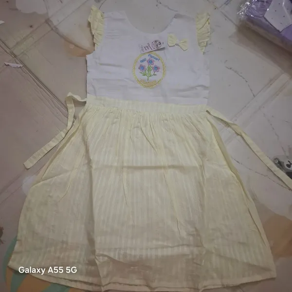 Yellow_Cotton_Ruffle_Sleeve_Embroidered_Dress_For_Girls