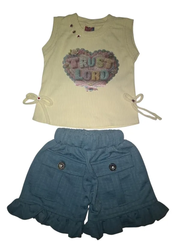 Cream_And_Blue_Cotton_Ribbed_Sleeveless_Top_And_Shorts_Set_For_Baby_Girls