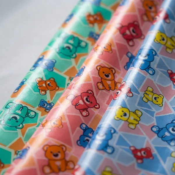 Multicolor_Cotton_Teddy_Bear_Print_Oilcloth_Set_Of_3_For_Baby_Girls