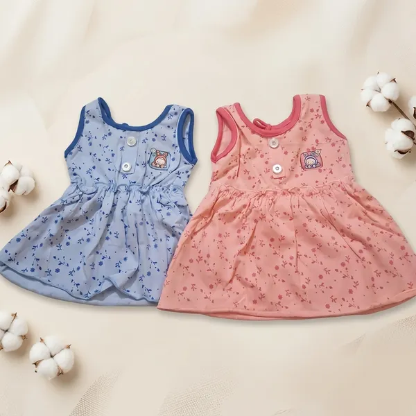 Pink_And_Blue_Cotton_Sleeveless_Floral_Print_Frock_Pack_Of_2_For_Baby_Girls