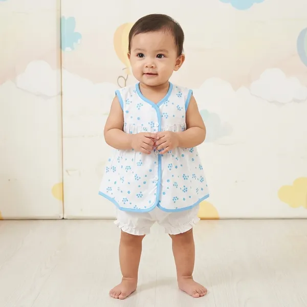 White_Cotton_Sleeveless_Floral_Print_Frock_With_Bloomer_Set_For_Baby_Girls
