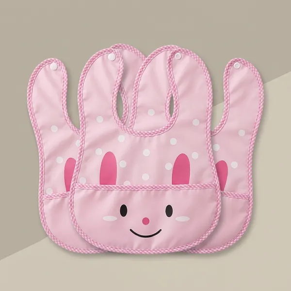 Pink_Cotton_Printed_Waterproof_Baby_Bib_Set_Of_3