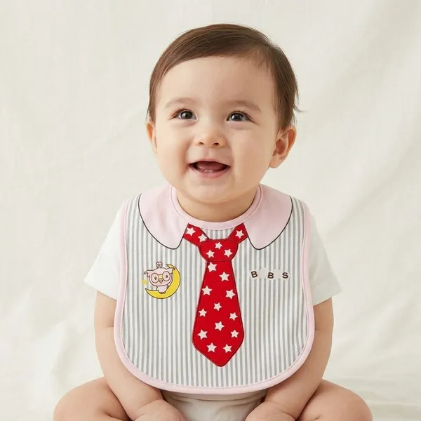 Multicolor_Cotton_Striped_Collar_Tie_Print_Baby_Bib_Set_Of_3