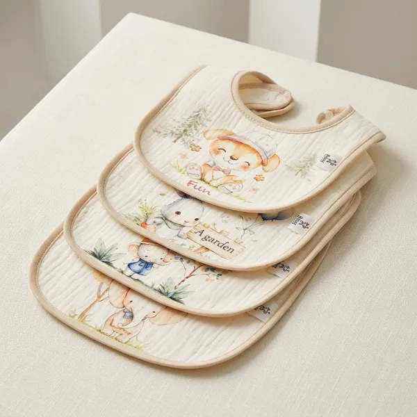 Cream_Cotton_Animal_Print_Baby_Bib_Set_Of_4