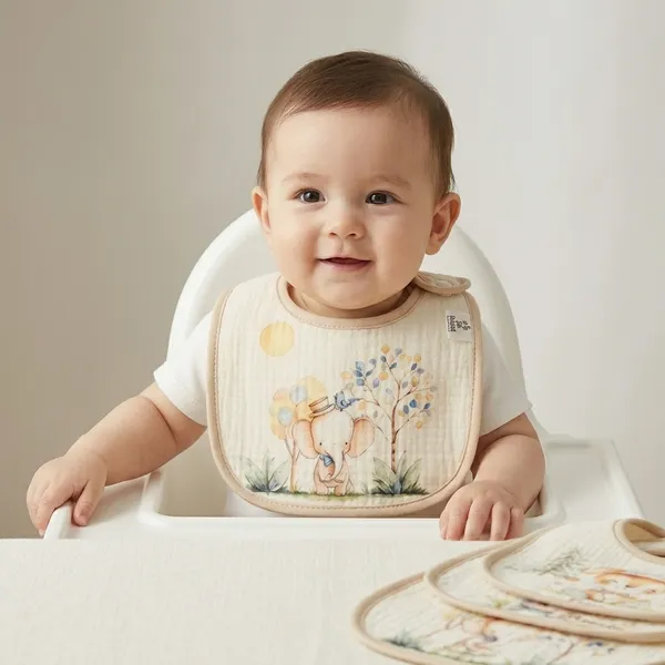Cream_Cotton_Animal_Print_Baby_Bib_Set_Of_4