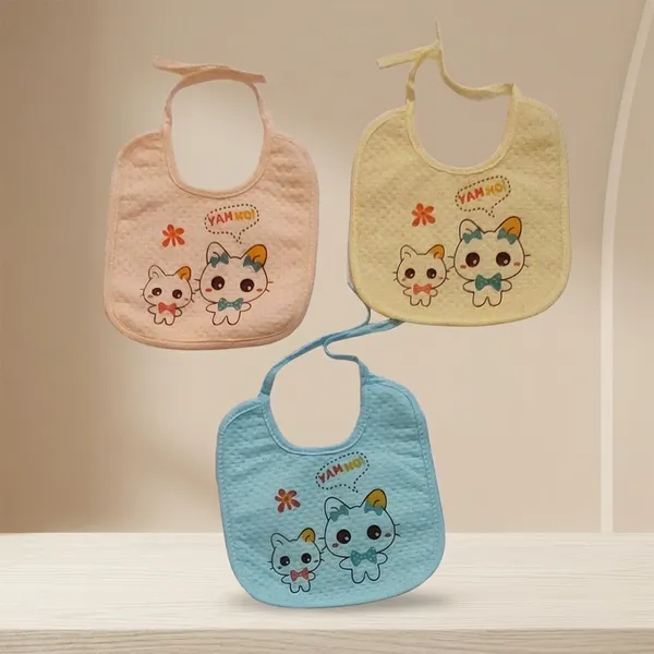 Multicolor_Cotton_Cat_Print_Baby_Bib_Set_Of_3