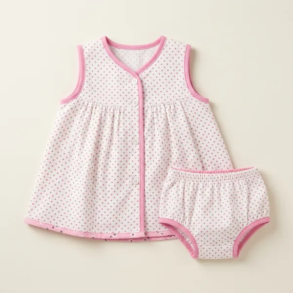 Pink_Cotton_Sleeveless_Polka_Dot_Dress_With_Bloomer_For_Baby_Girls