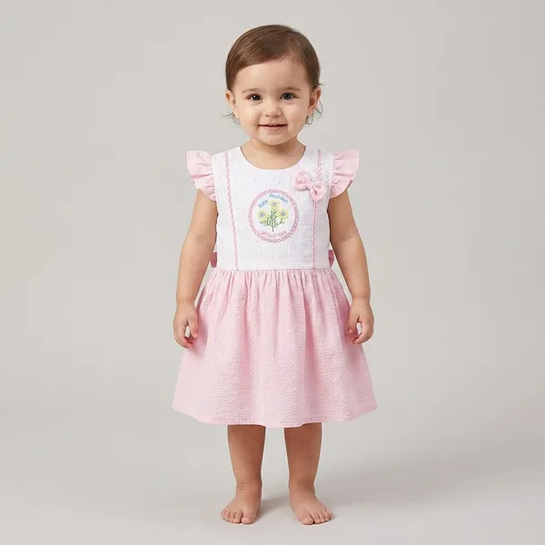 White_And_Pink_Cotton_Sleeveless_Floral_Embroidered_Dress_For_Baby_Girls