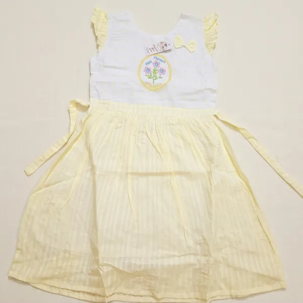 Yellow_Cotton_Ruffle_Sleeve_Embroidered_Dress_For_Girls