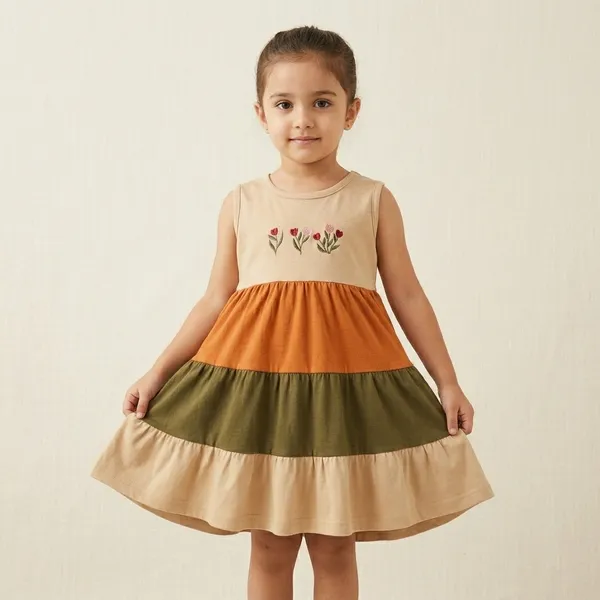 Multicolor_Cotton_Tiered_Dress_For_Girls