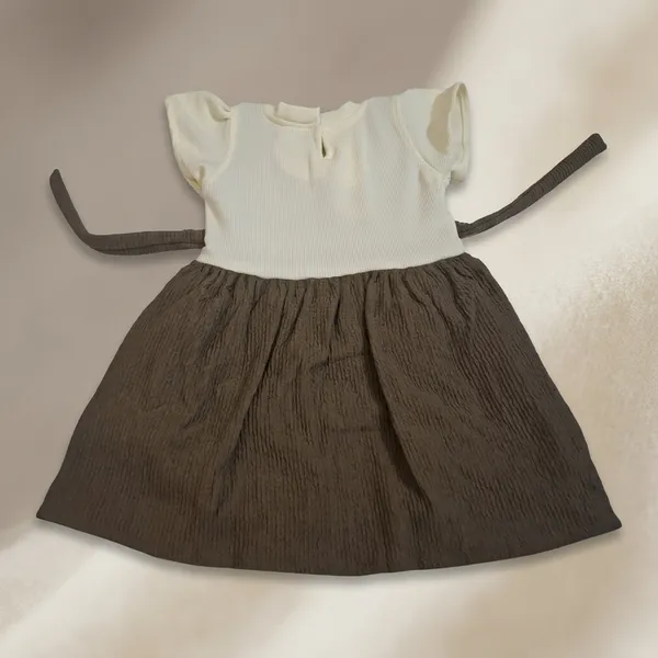 Cream_And_Brown_Cotton_Sleeveless_Dress_For_Girls