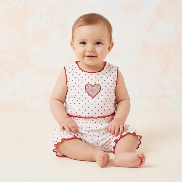 White_And_Coral_Cotton_Polka_Dot_Dress_With_Bloomer_Set_For_Baby_Girls