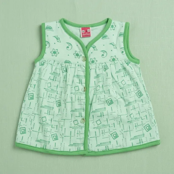 Green_Cotton_Printed_Sleeveless_Jhabla_Top_For_Babies