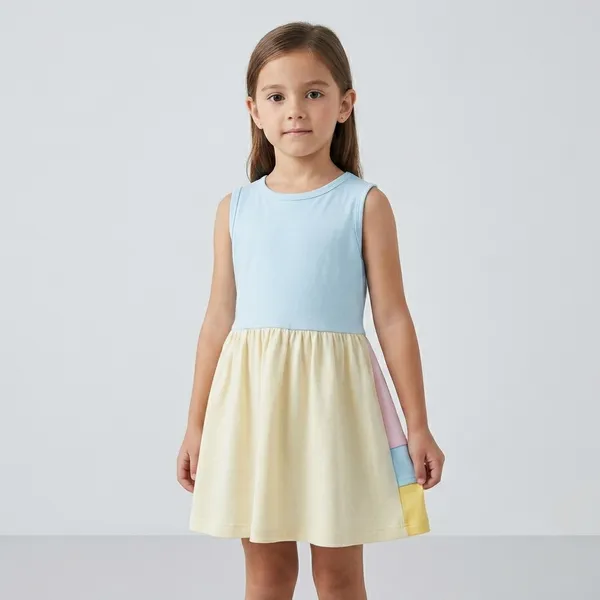 Blue_Cotton_Unicorn_Print_Sleeveless_Dress_For_Girls