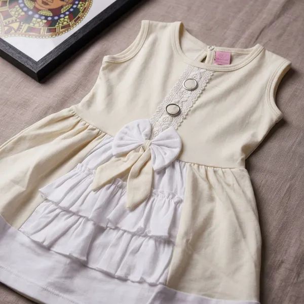 White_Cotton_Flared_Sleeveless_Dress_For_Girls