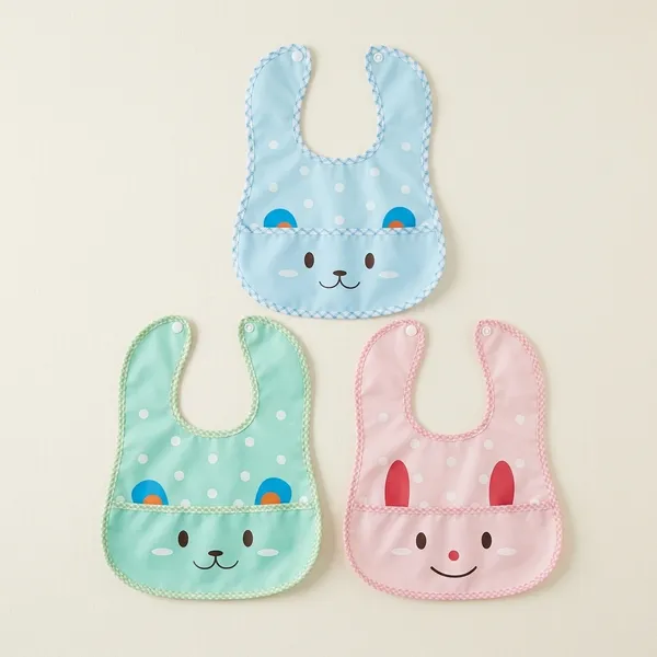 Multicolor_Waterproof_Rabbit_Face_Baby_Bib_Set_Of_3