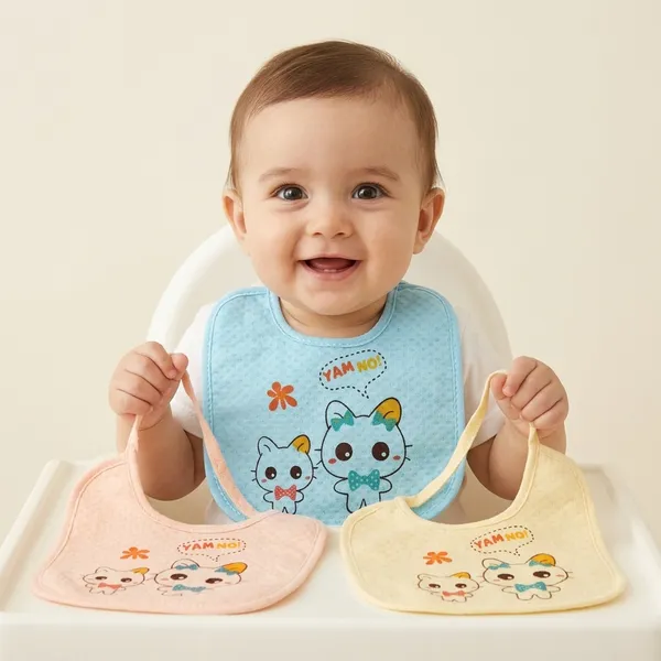 Multicolor_Cotton_Cartoon_Print_Baby_Bib_Set_Pack_Of_3_For_Infants