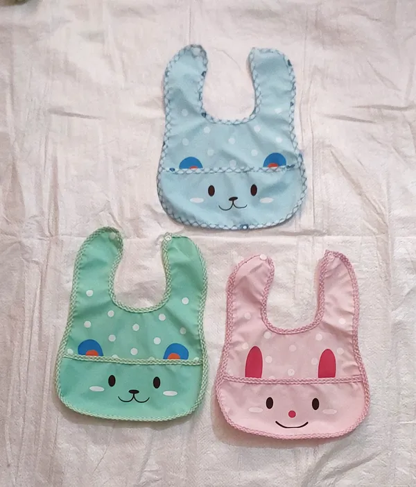 Multicolor_Waterproof_Rabbit_Face_Baby_Bib_Set_Of_3