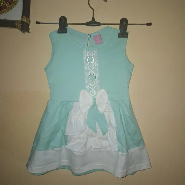 Light_Blue_And_White_Cotton_Sleeveless_Bow_Detail_Dress_For_Girls