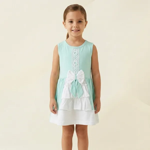 Light_Blue_And_White_Cotton_Sleeveless_Bow_Detail_Dress_For_Girls