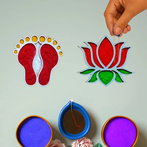 4_Inch_Rangoli_Stencils_Combo_Set_Of_4_Lotus_Charan_Design_Wooden_Mdf_Reusable_Templates_For_Diwali_Navratri_Pooja_Festive_Home_Decoration