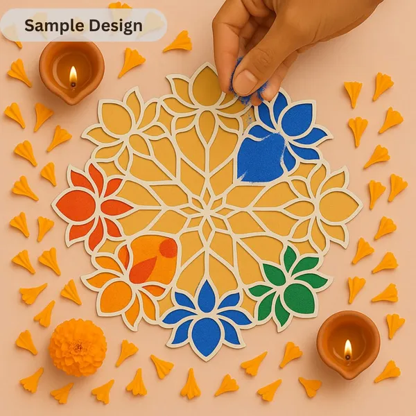 4_Inch_Rangoli_Stencils_Combo_Set_Of_4_Lotus_Charan_Design_Wooden_Mdf_Reusable_Templates_For_Diwali_Navratri_Pooja_Festive_Home_Decoration