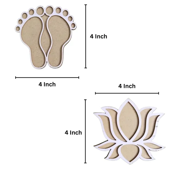 4_Inch_Rangoli_Stencils_Combo_Set_Of_4_Lotus_Charan_Design_Wooden_Mdf_Reusable_Templates_For_Diwali_Navratri_Pooja_Festive_Home_Decoration