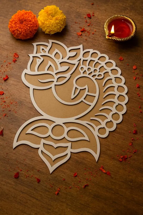 12_Inch_Peacock_Rangoli_Stencil_Or_Mat_Premium_5mm_Wooden_Mdf_Reusable_Rangoli_Design_Template_For_Diwali_Weddings_Navratri_Pongal_Onam_Pooja_Room_Entrance_Decoration
