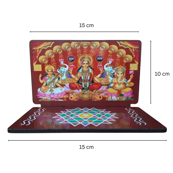 Diwali_Puja_Chowki_Stand_Decorative_Wooden_Altar_With_Rangoli_Design_Featuring_Lakshmi_Ganesha_Vishnu_Saraswati_Sri_Yantra_15x10_Cm