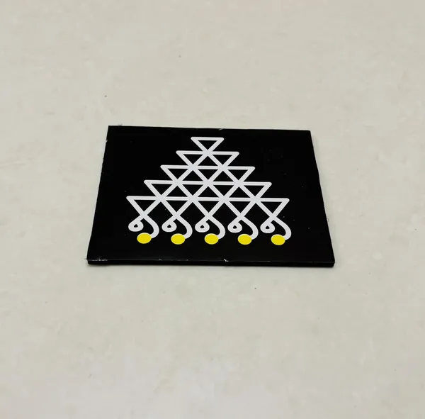 Artnest_Chaitrangan_Rangoli_Saraswati_Yantra_Wall_Art_4_X_4_Inch_Traditional_Vastu_Wall_Decor_For_Pooja_Room_Black_Set_Of_2