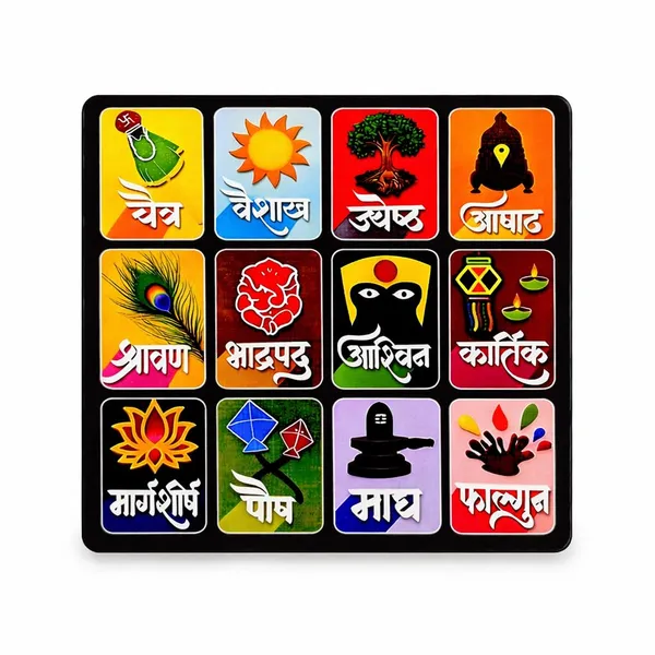 Marathi_Month_Calendar_Fridge_Magnet_4_Inch_Devanagari_Panchang_Vastu_Hindu_Sanskrit_Calendar_Durable_Printed_Magnets_For_Home_Office_Set_Of_2
