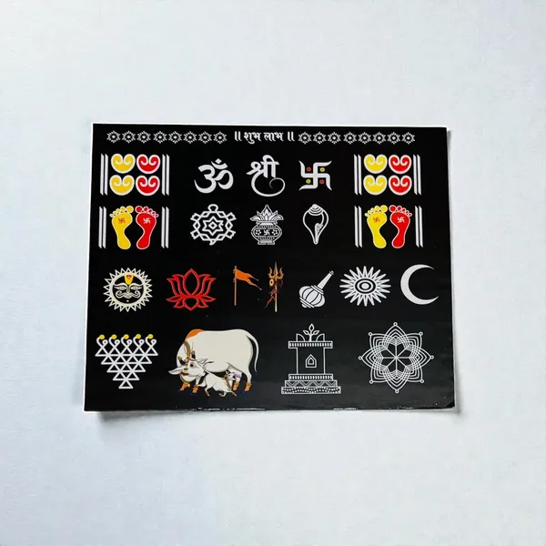 Kamdhenu_Cow_Wooden_Chitrangan_Frame_7x6_Inch_Black_Sacred_Decor_For_Pooja_Room_Mandir_Office_Reusable_Traditional_Rangoli_Board_With_Om_Swastik_Lakshmi_Charan_Symbols