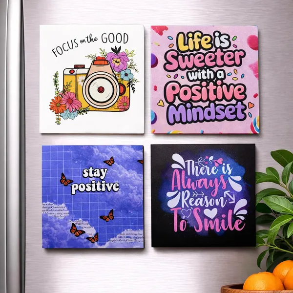 Positive_Mindset_Fridge_Magnet_Combo_Set_Of_4_Stay_Positive_Focus_On_Good_Life_Is_Sweeter_With_A_Positive_Mindset_There_Is_Always_Reason_To_Smile_Inspirational_Magnets