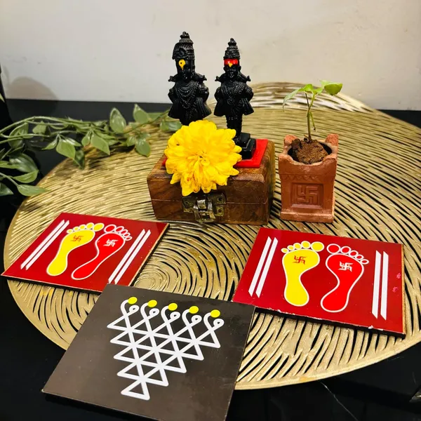 Chitrangan_Traditional_Paduka_And_Saraswati_Yantra_Rangoli_Mdf_Board_Traditional_Printed_Vastu_Items_For_Home_Decor_Pooja_Mandir_Door_Entrance_Pack_Of_3