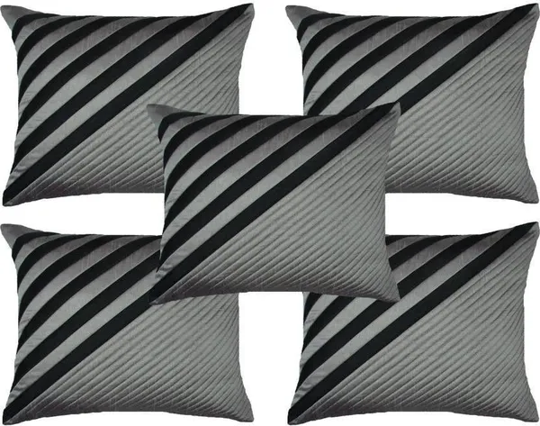 Stuff_N'_Fluff_Polyester_Cushions_Cover_(40_Cm*40_Cm,_Pack_Of_5,_Silver,_Black)