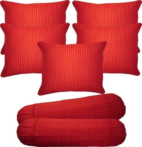 Stuff_N'_Fluff_Dupion_Silk_Cushions_&_Bolsters_Cover_(40*40,_Pack_Of_7,_Red)