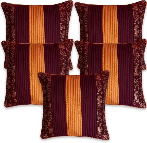 Stuff_N'_Fluff_Dupion_Silk_Cushions_Cover_(40_Cm*40_Cm,_Pack_Of_5,_Maroon)